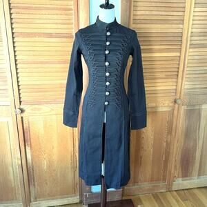 Tripp NYC Goth Punk Steampunk Victorian Vampire Vkei Military Y2K Long Jacket XS